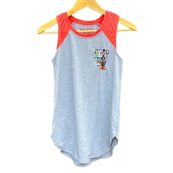 🌸Stranger Things sleeveless shirt with embroidered characters size XS - Picture 1 of 7